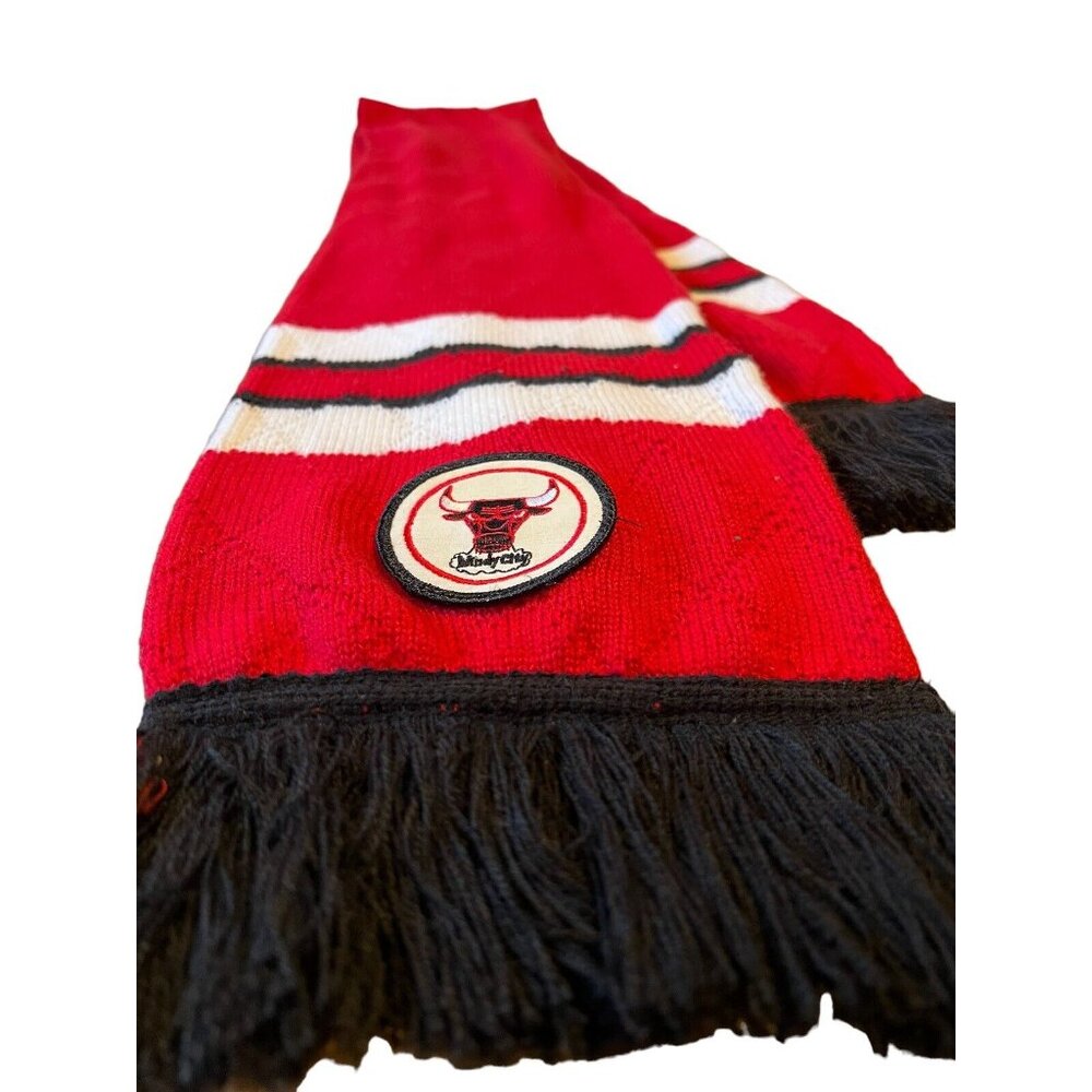 Chicago Bulls Mitchell & Ness Men’s Scarf Windy City 64x8 Athletic Preppy Active - Picture 2 of 9